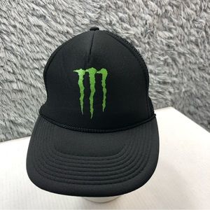 Otto Hat Monster Energy One Size Fits Most Vintage Black Green Snapback Cap